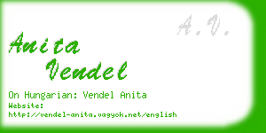 anita vendel business card